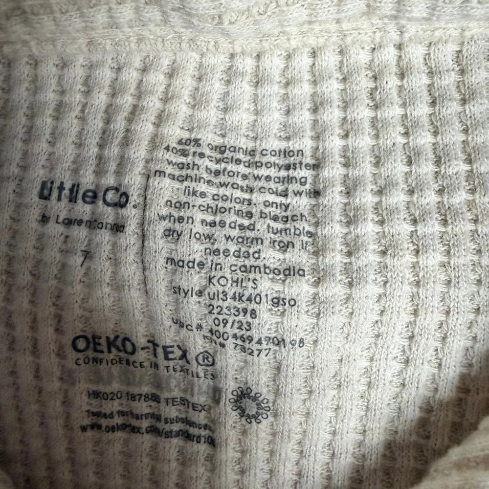 Waffle‎ Knit Shacket 7 Cream Fall Organic Cotton Button Down Shirt IMPERFECT